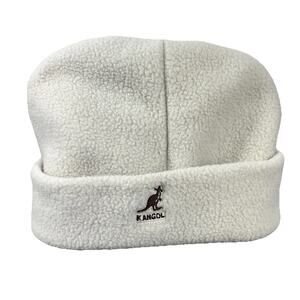 Kangol Vintage Rare Fleece USA Made Cuff Beanie Cream One Size Y2K Cozy Soft